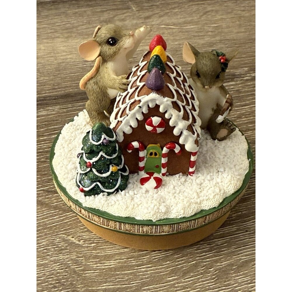 Charming Tails Fitz & Floyd Silent Night Christmas Mouse Candle Topper MM23